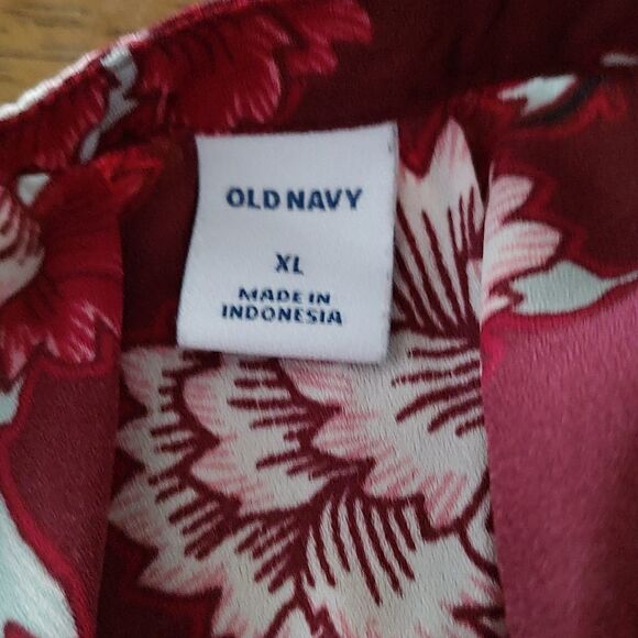 Old Navy maroon floral print sheer blouse  Sz XL - Picture 4 of 4
